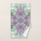 Moderne Abstracte Fractale Paarse en Groene Ontwer Bad Handdoek (Handdoek)