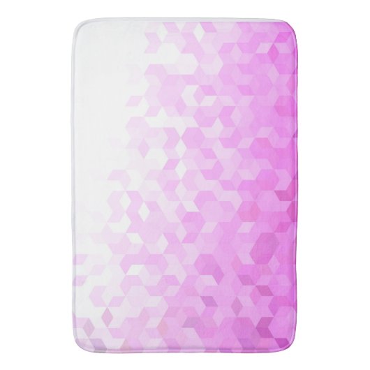 Moderne Abstracte Fuchsia Roze Girly Cube Gradient Badmat (Voorkant Verticaal)