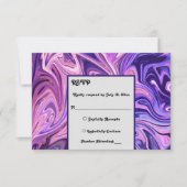 Moderne Abstracte galaxy Art Wavy Blue Chic Weddin RSVP Kaartje (Voorkant)