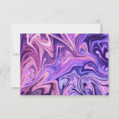 Moderne Abstracte galaxy Art Wavy Blue Chic Weddin RSVP Kaartje (Achterkant)