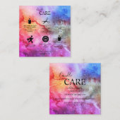 Moderne Abstracte galaxy Waterverf Kandle Care Vierkante Visitekaartje (Voorkant / Achterkant)