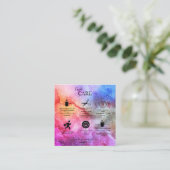 Moderne Abstracte galaxy Waterverf Kandle Care Vierkante Visitekaartje (Staand voorkant)