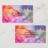 Moderne Abstracte galaxy Waterverf Visitekaartje (Voorkant / Achterkant)