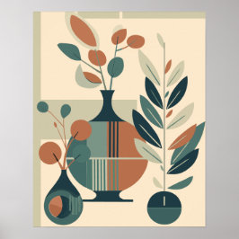 Moderne Abstracte gassen en Planten uit het midden Poster