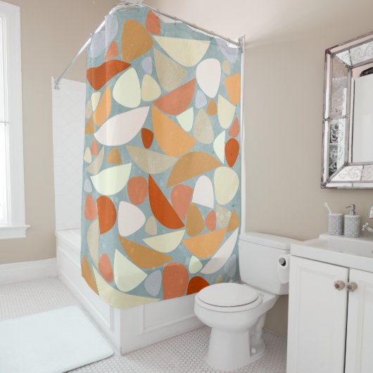 Moderne Abstracte gebastel geometrisch Douchegordijn (In situ)