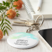 Moderne Abstracte gebeurtenis voor groene en blauw Sleutelhanger (Zijkant)