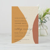 MODERNE ABSTRACTE-GEEL-TERRACOTTA-KUNSTGEBREK KAART (Staand voorkant)