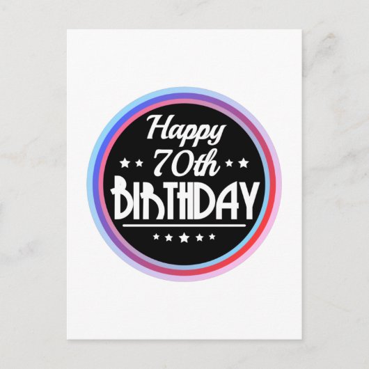 Moderne Abstracte Gefeliciteerd 70e Verjaardag Briefkaart (Voorkant)
