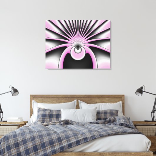 Moderne Abstracte Gekke Fractale Kunstpatroon Canvas Afdruk (Insitu (Slaapkamer))
