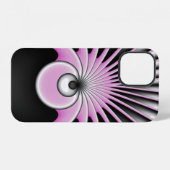 Moderne Abstracte Gekke Fractale Kunstpatroon iPhone Hoesje (Achterkant horizontaal)