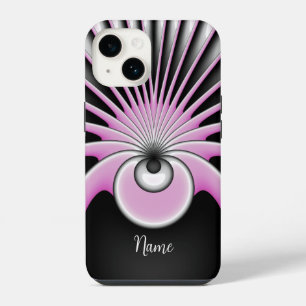Moderne Abstracte Gekke Fractale Kunstpatroon Naam iPhone 14 Hoesje