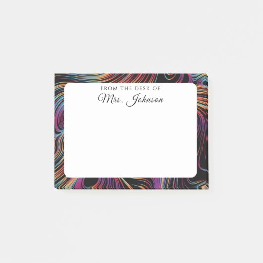 Moderne Abstracte Gekrulde Regenboog Patroon Leraa Post-it® Notes (Voorkant)