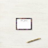 Moderne Abstracte gekrulde regenboogpatroondocent Post-it® Notes (Op bureau)