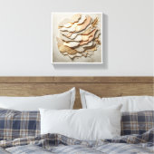 Moderne Abstracte Gelaagde Papierkunst - Elegant N Canvas Afdruk (Insitu (Slaapkamer))