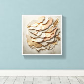 Moderne Abstracte Gelaagde Papierkunst - Elegant N Canvas Afdruk (Insitu (Houten vloer))