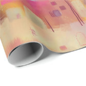 Moderne Abstracte gele artistiek Cadeaupapier (Rol Hoek)