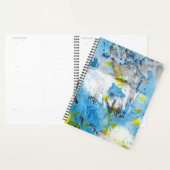 Moderne Abstracte gele blauwe groene Sjabloon Tren Planner (Display)