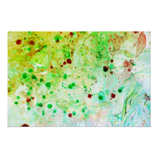 Moderne Abstracte gele blauwe groene tonendy Perfect Poster (Voorkant)