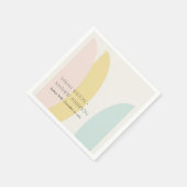 Moderne Abstracte Gele Blush Aqua Blauwe Trouw Servet (Hoek)