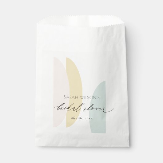 Moderne Abstracte Gele Blush Aqua Vrijgezellenfees Bedankzakje (Voorkant)