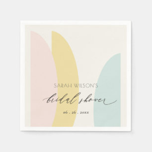 Moderne Abstracte Gele Blush Aqua Vrijgezellenfees Servet