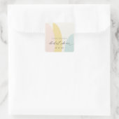 Moderne Abstracte Gele Blush Aqua Vrijgezellenfees Vierkante Sticker (Tas)