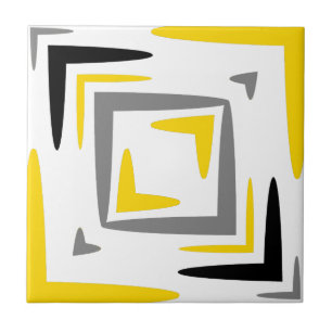 Moderne Abstracte Gele Grijs Tegeltje