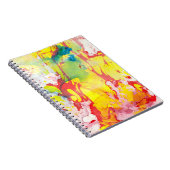 Moderne Abstracte gele rode blauwe groene Sjabloon Notitieboek (Rechterzijde)