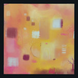 Moderne Abstracte gele Waterverf Imitatie Canvas Print<br><div class="desc">Een hedendaagse moderne abstracte waterverf schilderij in warme kleuren. Geel,  roze,  oranje en crème. Originele kunst van Nic Squirrell.</div>