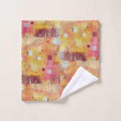 Moderne Abstracte gele Waterverf kunst Bad Handdoek (Wasdoekje)