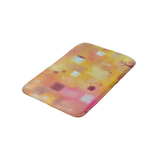 Moderne Abstracte gele Waterverf kunst Badmat (Gekanteld)