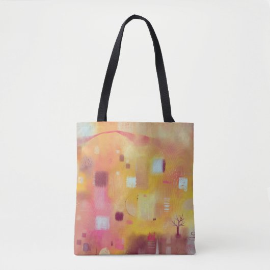 Moderne Abstracte gele Waterverf kunst Tote Bag (Voorkant)