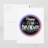 Moderne Abstracte Gelukkige 70e Verjaardag Briefkaart (Voorkant / Achterkant)