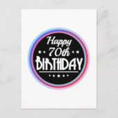 Moderne Abstracte Gelukkige 70e Verjaardag Briefkaart (Voorkant)