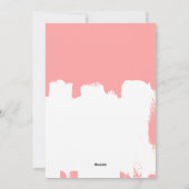 Moderne abstracte, gelukkige nieuwjaars penseelroz feestdagenkaart (Achterkant)