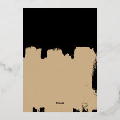 Moderne, abstracte, gelukkige nieuwjaars penseelst folie feestdagenkaart (Achterkant)