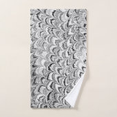 Moderne Abstracte gemarmerde textuur zwart-wit Bad Handdoek (Handdoek)
