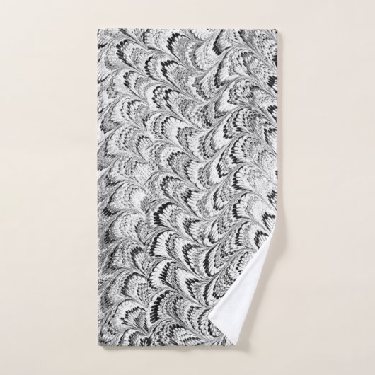 Moderne Abstracte gemarmerde textuur zwart-wit Bad Handdoek (Handdoek)