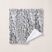 Moderne Abstracte gemarmerde textuur zwart-wit Bad Handdoek (Wasdoekje)