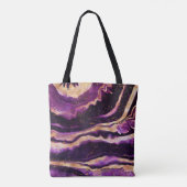 Moderne Abstracte Geode Donk Paars Roze Gold Agate Tote Bag (Achterkant)
