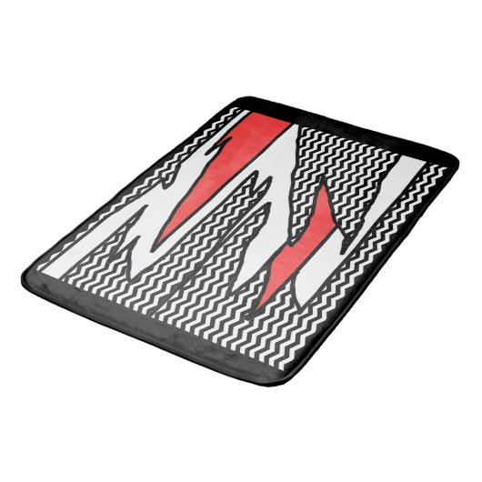 Moderne Abstracte Geometric Red Black — grote badm Badmat (Gekanteld)