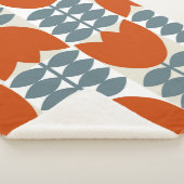 Moderne abstracte geometrie met gestileerde bloeme sherpa deken (3/4)