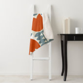 Moderne abstracte geometrie met gestileerde bloeme sherpa deken (In situ)