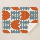 Moderne abstracte geometrie met gestileerde bloeme sherpa deken (Voorkant (horizontaal))