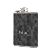 Moderne Abstracte geometrie (zwart en grijs) Heupfles (Links)