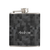 Moderne Abstracte geometrie (zwart en grijs) Heupfles (Voorkant)