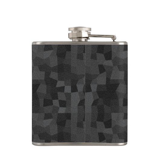 Moderne Abstracte geometrie (zwart en grijs) Heupfles (Achterkant)