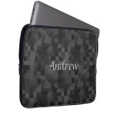 Moderne Abstracte geometrie (zwart en grijs) Laptop Sleeve (Voorkant Rechts)