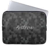 Moderne Abstracte geometrie (zwart en grijs) Laptop Sleeve (Voorkant)