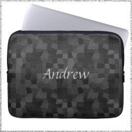 Moderne Abstracte geometrie (zwart en grijs) Laptop Sleeve